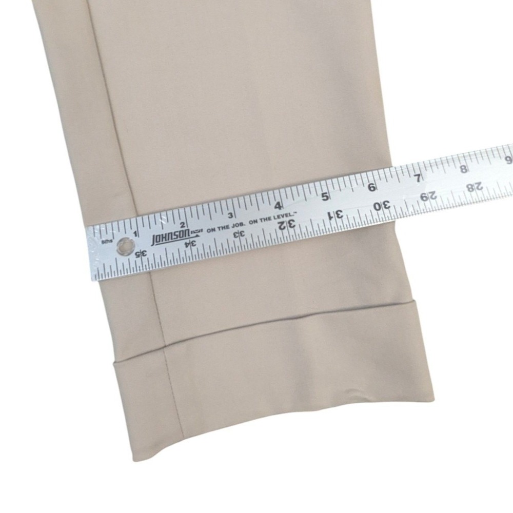 Armani Collezioni Womens Beige Slim Cuffed Trousers Size 4 Cotton Blend RM004 - Picture 6 of 8